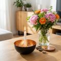 Black and bronze candle holder, taper candle holder, Ø13cm H6cm | Floristik24.co.uk