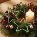 Stars Jute for Christmas Decoration Christmas Stars Green 15cm 8 pcs | Floristik24.co.uk