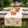 Table Runner Peach Checkered Summer Table Décor 32×140cm | Floristik24.co.uk