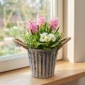 Plant pot with handles, metal planter, decorative pot for planting Ø14.5cm | Floristik24.co.uk