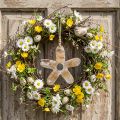Flower to hang, wooden decoration with pattern, spring decoration natural, white H19.5cm | Floristik24.co.uk