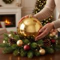 Christmas ball medium gold 20cm plastic | Floristik24.co.uk