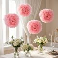 Paper Pom-pom Light Pink Ø30cm 5pcs | Floristik24.co.uk