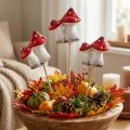 Decorative Mushroom Flower Stakes, Ceramic Fly Agaric Mushrooms, 6cm, 6 Pieces | Floristik24.co.uk