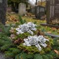 Rose for grave decoration polyresin 10cm x 8cm 6 pcs | Floristik24.co.uk