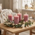 Solid-colored candles old pink 60x100mm 4 pcs | Floristik24.co.uk