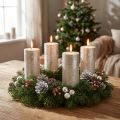 Solid-colored candles platinum 50x100mm 4 pcs | Floristik24.co.uk