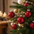 Glass Christmas baubles/tree ornaments in red, Ø4cm, 24 pieces | Floristik24.co.uk
