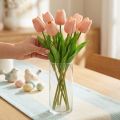 Artificial Tulips Real-Touch Peach Pink 38cm Bunch of 7 | Floristik24.co.uk