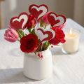 Heart on a stick, red and white, decorative heart, Valentine's Day decoration, 16 pieces | Floristik24.co.uk