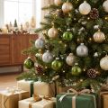 Christmas balls glass ball green silver grey Ø60mm 24 pcs | Floristik24.co.uk