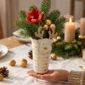 Reindeer plant pot, Advent decoration, metal decoration, planter for Christmas white, golden H28cm Ø8.5cm | Floristik24.co.uk