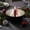 Candlestick Black Silver Candlestick Ø13cm H6.5cm | Floristik24.co.uk