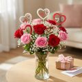 Flower Plug Valentine's Day Decorative Plug Heart Red 7cm 12 Pcs | Floristik24.co.uk