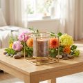 Decorative Candle Holder Gold Metal Lantern Glass 12×12×13cm | Floristik24.co.uk