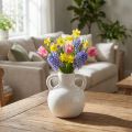 Ceramic vase white vase with 2 handles ceramic Ø7cm H11,5cm | Floristik24.co.uk