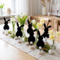 Stand table decoration Easter bunnies felt black 19cm 12pcs | Floristik24.co.uk