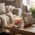 Scented Glass Candle Bergamot & Wild Fig White Ø7.5cm H8.5cm | Floristik24.co.uk