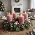 Solid colored candles antique pink 60x80mm 4pcs | Floristik24.co.uk