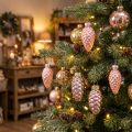 Cones Mix made of Glass Pink 5cm 14 pcs | Floristik24.co.uk