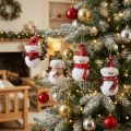 Christmas tree decorations snowman with hat H9cm 4pcs | Floristik24.co.uk