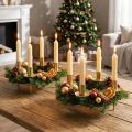 Candle ring rod candles candle holder gold Ø23cm H11cm 2pcs | Floristik24.co.uk