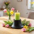 Candlestick black candle holder ceramic Ø12.5cm H7cm | Floristik24.co.uk