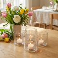 Candle holder glass lantern clear Ø9.5cm H9cm 6pcs | Floristik24.co.uk