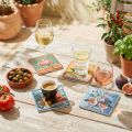 Coasters for glasses ceramic fruit vegetables 10×10cm 4pcs | Floristik24.co.uk