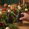 Angel Figure Christmas Metal Black Natural 15.5cm 2pcs | Floristik24.co.uk