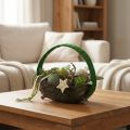 Decorative ring jute decoration loop green dark green 4cm Ø30cm 2pcs | Floristik24.co.uk