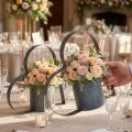 Antique grey metal holder with
