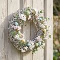 Natural White Wash Rattan Wreath Ø40cm H9.5cm | Floristik24.co.uk