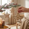 Decorative star for hanging jute star natural Ø18cm 4 pcs | Floristik24.co.uk