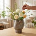 Decorative Vase Ceramic Planter Metallic Brown Grey Blue 16.5×20.5cm | Floristik24.co.uk