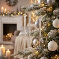 Decorative icicles for hanging winter decoration clear 28.5cm 3pcs | Floristik24.co.uk