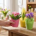Planter paper plant pot woven pink yellow green Ø9cm H18cm 9pcs | Floristik24.co.uk