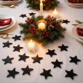 Scatter decoration black stars Christmas wood Ø4cm 72 pcs | Floristik24.co.uk