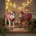 Christmas Cow Decoration Cow with Hat White Brown L15.5cm 2 Pcs | Floristik24.co.uk