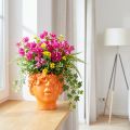 Plant Head Planter Bust Plant Pot Orange 13.5×13×14cm | Floristik24.co.uk