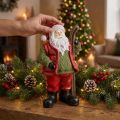 Santa Claus Decoration Figure with Ski Painted 14×10.5×24.5cm | Floristik24.co.uk