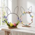 Easter Bunny Loop Metal Ring on Wood Base Ø20cm 2pcs | Floristik24.co.uk