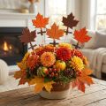 Pin maple leaf sorted autumn decoration 8cm L35cm 12pcs | Floristik24.co.uk