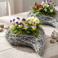 Decorative Vine Heart Planter, White, Creative Planting Idea for Home &amp; Gift, Plastic Film, Set of 4, 15cm x 23cm x 5cm | Floristik24.co.uk