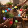 Solar lantern garland Multicoloured 10 Cool White LED 4.5m | Floristik24.co.uk