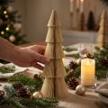 Paper Christmas Tree Fir Tree Small Cream Gold H30cm | Floristik24.co.uk