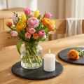 Natural Slate Plate Round Stone Tray Black Ø20cm 4 pcs | Floristik24.co.uk