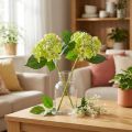 Artificial Hydrangeas Green Flowers Leaves L43cm 2pcs | Floristik24.co.uk