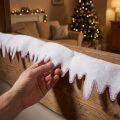 Icicle garland snow fleece with glitter border 13×180cm 3pcs | Floristik24.co.uk