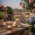 Lantern tealight holder glass metal willow Ø10.5cm 3pcs | Floristik24.co.uk